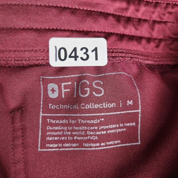 Figs Scrub Pants Womens Medium Burgundy Zamora Jogger Technical Collection - Picture 9 of 11